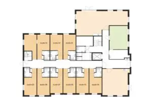 De plattegrond van de begane grond van Het Gofferthuis in Nijmegen voor mensen met dementie