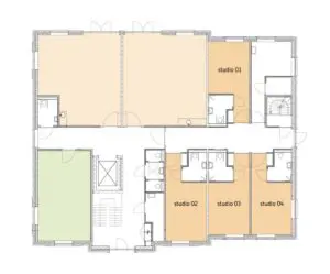 De plattegrond van de begane grond van Het Orgelhuis in Uden voor mensen met dementie