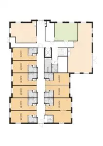 De plattegrond van de begane grond van Het Wilhelminahuis in Deurne voor mensen met dementie