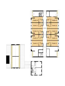 plattegrond van de eerste verdieping van Het Schuytgraafhuis in Arnhem