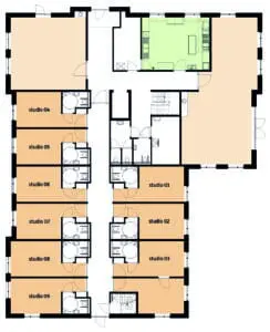Plattegrond van de begane grond van Het Alterehuis