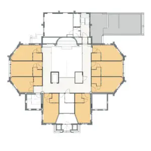 plattegrond van de eerste verdieping van Het Oosterkerkhuis in Aalten