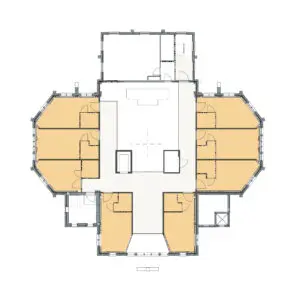 plattegrond van de tweede verdieping van Het Oosterkerkhuis in Aalten
