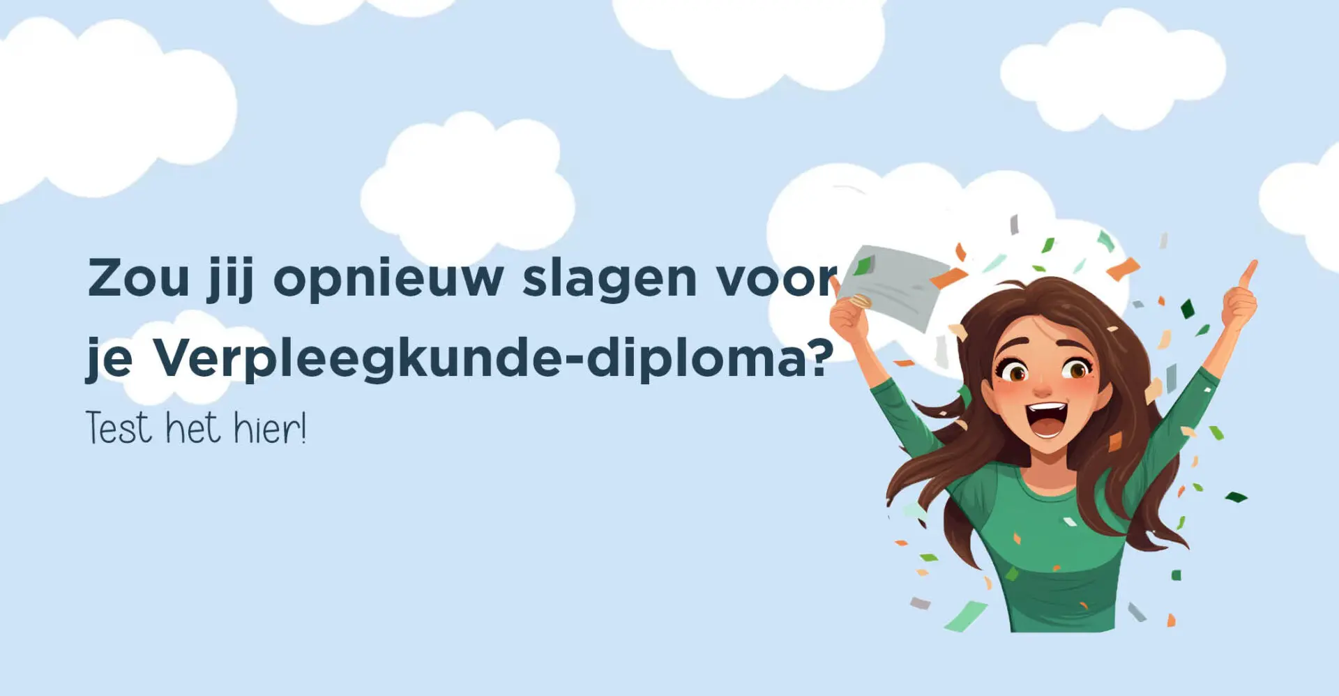 verpleegkundige die is geslaagd voor haar examen verpleegkunde