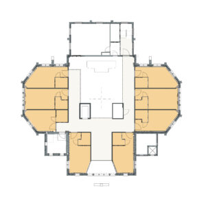plattegrond van de tweede verdieping van Het Oosterkerkhuis in Aalten