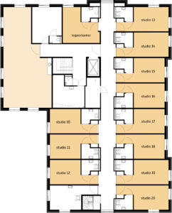 Plattegrond van de eerste verdieping van Het Siterhuis