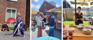 Drieleuk die de Indonesische themadag in beeld brengt: dansen op traditionele muziek en smullen van de foodtruck bij Dagelijks Leven.