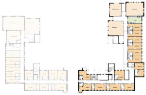 plattegrond van de begane grond van Het Ringbaanhuis