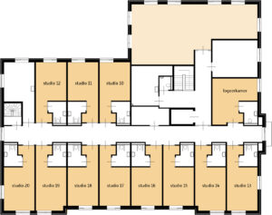 Plattegrond van eerste verdieping van Het Nijlandhuis in Veldhoven