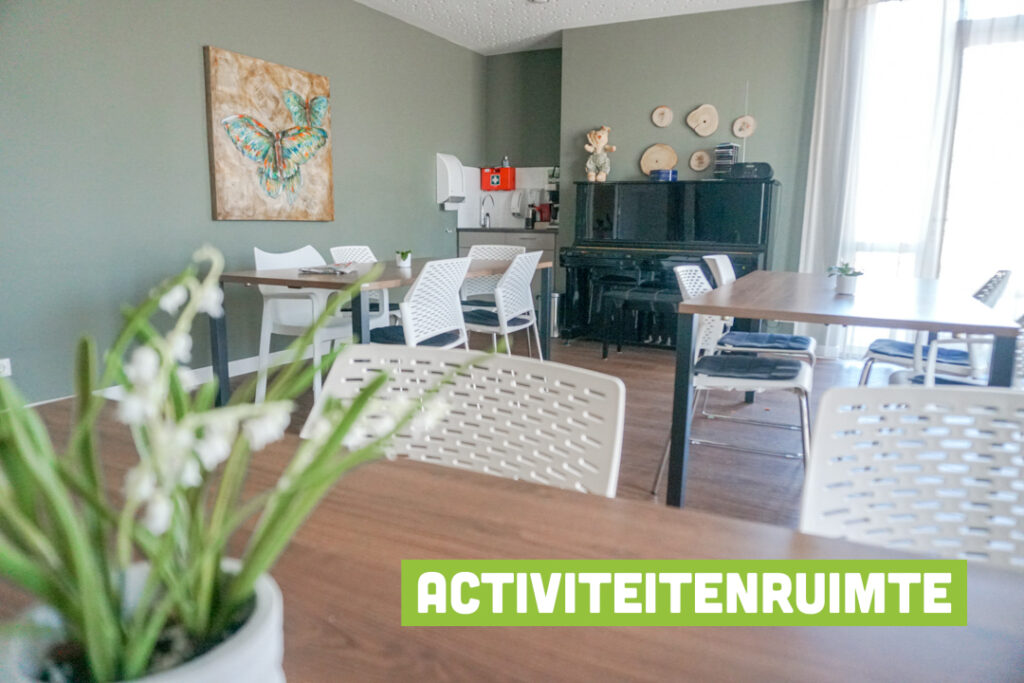 Een foto van de gezellige en knusse inrichting van Het Biesemhuis waar mensen met dementie kleinschalig wonen, anders dan in een verzorgingshuis